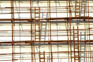 scaffolding, ladder, shadows